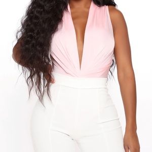 Pink plunge bodysuit - Fashion Nova